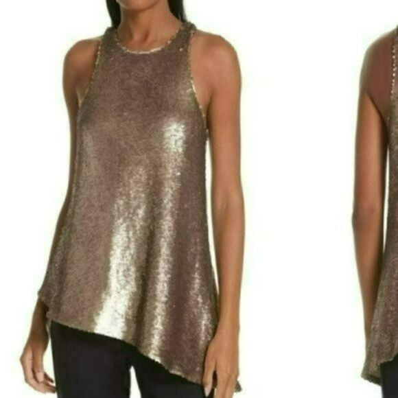 NWT MSRP $345 Cinq a Sept Sequin Dylan Tank Top Women's Size Medium - Picture 6 of 13